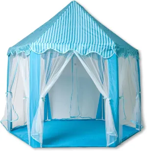 Blue Hexagon Fantasy Castle Play Tent | Princess Playhouse for Kids, Indoor and Outdoor Activities | Toys & Games, Imaginative Playtime with Role Play | 53 x 47 x 55 Inches