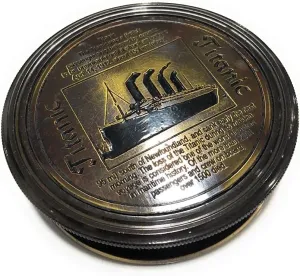 Brass Pocket Compass Marine Titanic Antique Style Engraved Romantic Gift Ideas for Him/Her - Husband Gifts from Wife, for Men Maritime Nautical Compass Hiking Camping Hunting Trekking