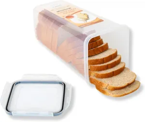 Bread Storage Container | Plastic Bread Box | Clear Plastic Fresh Bread Container | Bread Keeper with Airtight Lid | Bread Loaf Storage Container | Plastic Bread Holder | Clear Plastic Box.