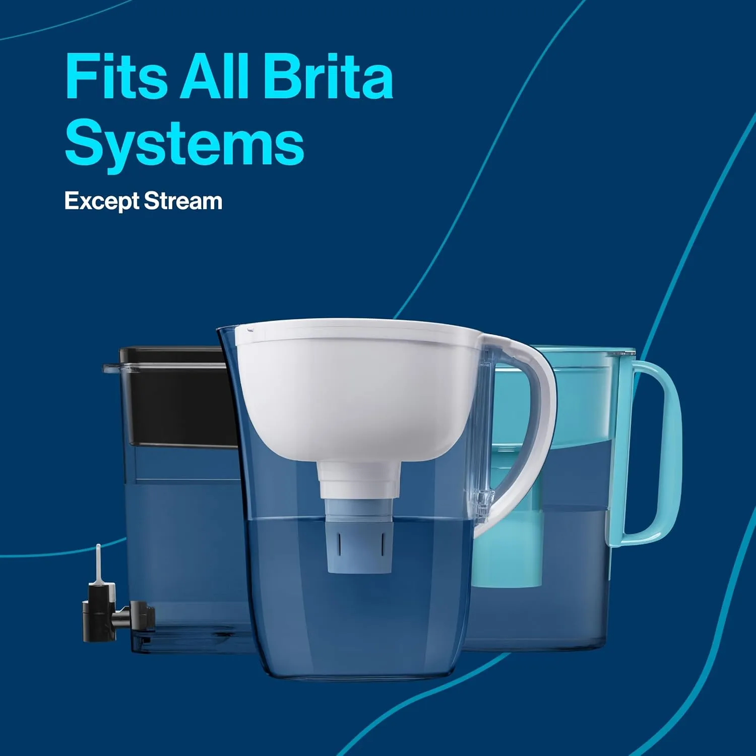 Brita Large Water Filter Pitcher for Tap and Drinking Water   2 Elite Filters, Reduces 99% Of Lead, Lasts 6 Months, 10-Cup Capacity, Christmas Gift for Men and Women, White