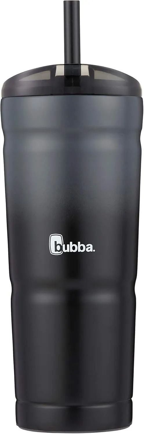 Bubba Envy S Vacuum-Insulated Stainless Steel Tumbler with Lid and Straw, 24oz Reusable Iced Coffee or Water Cup, BPA-Free Travel Tumbler, Licorice