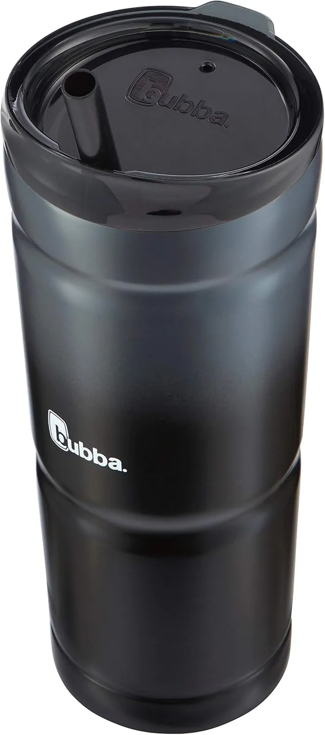 Bubba Envy S Vacuum-Insulated Stainless Steel Tumbler with Lid and Straw, 24oz Reusable Iced Coffee or Water Cup, BPA-Free Travel Tumbler, Licorice