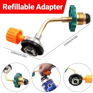 Butane Gas Refill Adapter Cylinder Tank Coupler Valve For Bbq Outdoor Camping