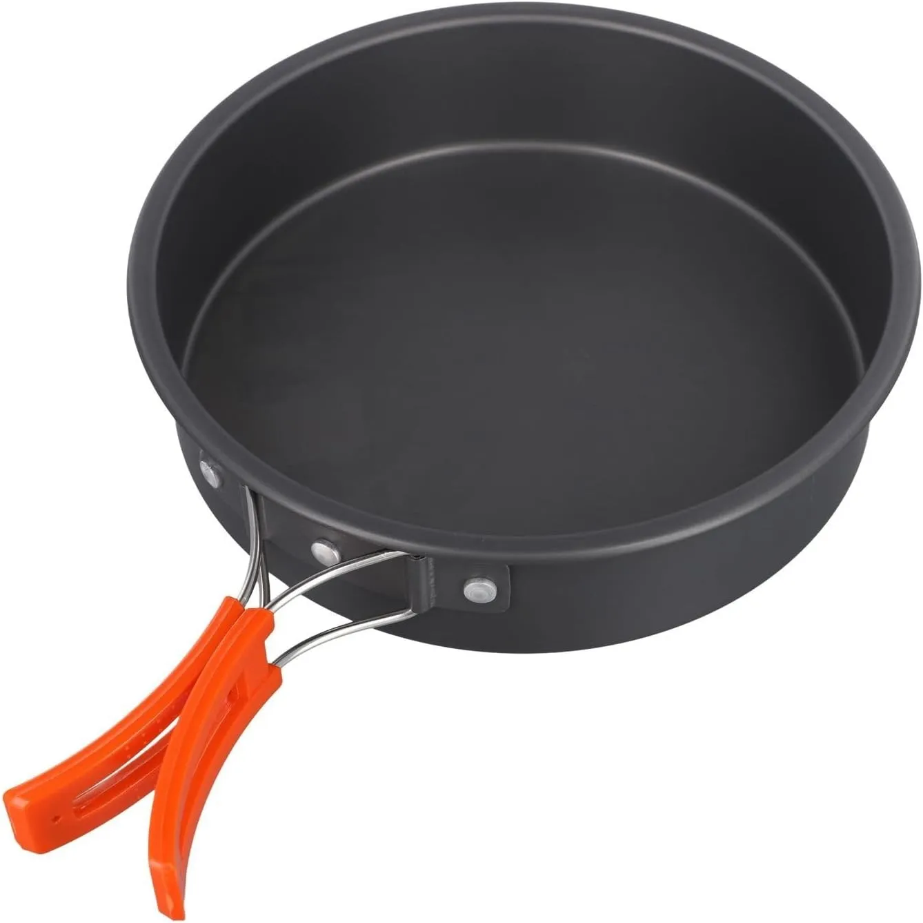 Camping Cookware Mess Kit, Non-Stick Lightweight Camping Pot and Fry Pan Set, 2-3 people Camping Frying Pan for Backpacking, Outdoor Cooking and Picnic(large)