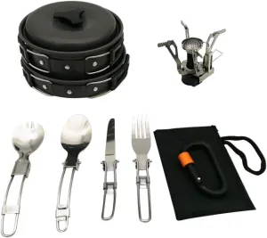 Camping Cookware Portable 1 Set Cooking Utensil Set Camping Hiking Pan Set