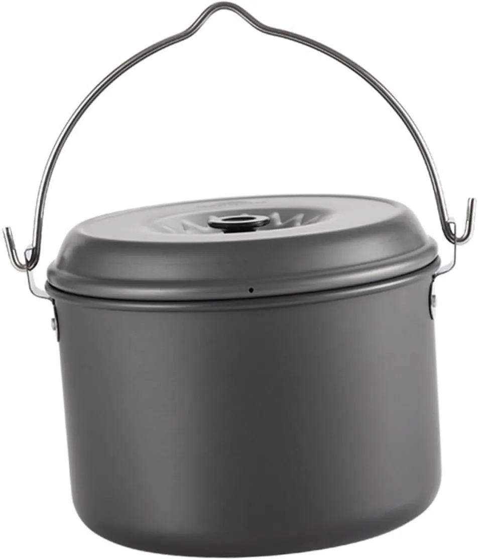 Camping Cookware Portable Camping Pot Hangable Handle Easy to Clean Cooking Pot for 4-6 People