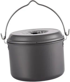 Camping Cookware Portable Camping Pot Hangable Handle Easy to Clean Cooking Pot for 4-6 People