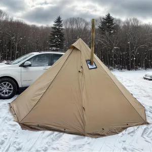 Camping Hot Tent with Wood Stove Jack Winter Teepee Tent 4 Season Backpacking Tent for Survival Hunting Military Fishing