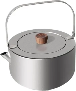 Camping Kettle Camping Kettle Teapot Coffee Pot, Portable Pure Titanium Outdoor Kettle with Mouthpiece 1.2L, Ultralight and Compact Kettle for Backpacking, Camping, and Home Camping Kettle Camp Tea of