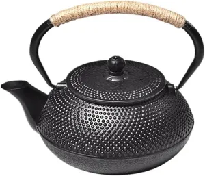 Camping Kettle Outdoor Camping Kettle, Cast Iron Kettle with Folding Handle, Outdoor Camping Coffee Pot for Boiling Water Coffee Tea Camping Kettle Camp Tea offee Pot (Size : M)