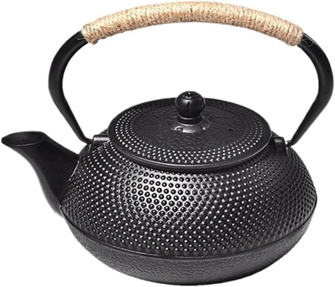 Camping Kettle Outdoor Camping Kettle, Cast Iron Kettle with Folding Handle, Outdoor Camping Coffee Pot for Boiling Water Coffee Tea Camping Kettle Camp Tea offee Pot (Size : M)