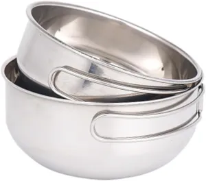 Camping Mess Kit 304 Stainless Steel Bowl Mesh Bag Outdoor Cooking Tool Set