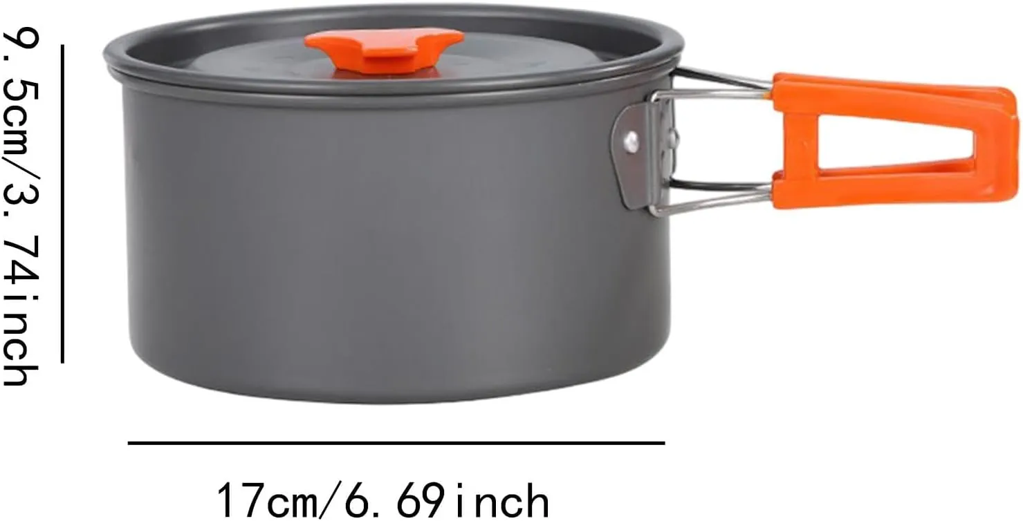 Camping Pot Cookware Non Stick Compact Boiling Water Lightweight Saucepan Cooking Pot for Explorers Picnics Fishing People