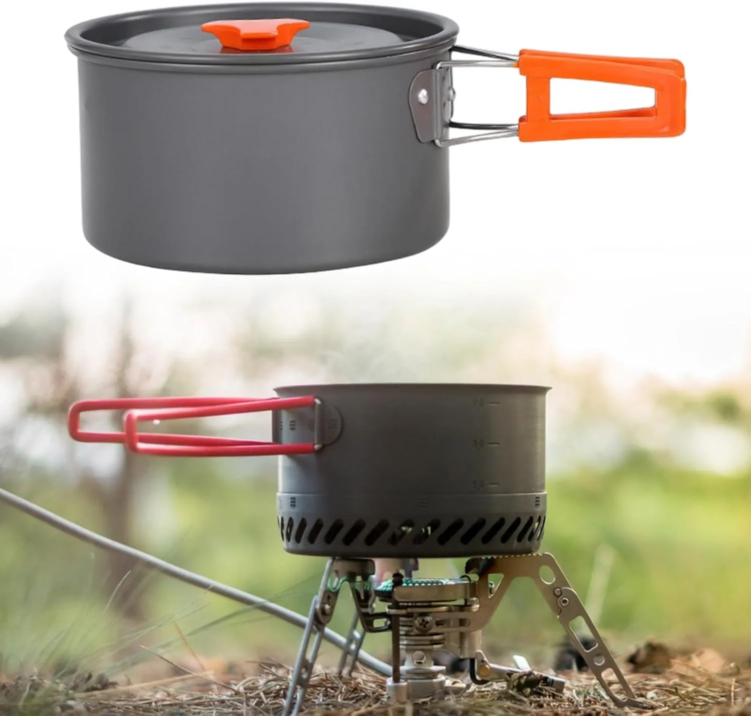 Camping Pot Cookware Non Stick Compact Boiling Water Lightweight Saucepan Cooking Pot for Explorers Picnics Fishing People