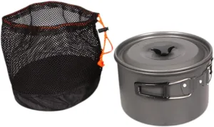 Camping Pot Outdoor Pot Frying Pan High Capacity Nonstick Camp Cookware Large Single for Hiking Survival Dinner Travel