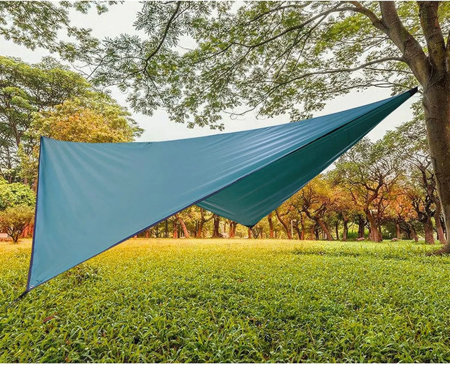 Camping Tarp,Rhombus Waterproof Tarp Tent Shade Outdoor Camping Hammock Rain Fly UV Garden Awning Canopy Sunshade Ultralight 360x290cm (Color : Grey, Size : 360x290cm)