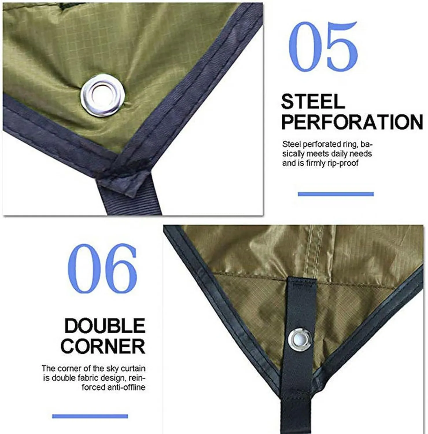 Camping Tarp,Rhombus Waterproof Tarp Tent Shade Outdoor Camping Hammock Rain Fly UV Garden Awning Canopy Sunshade Ultralight 360x290cm (Color : Grey, Size : 360x290cm)