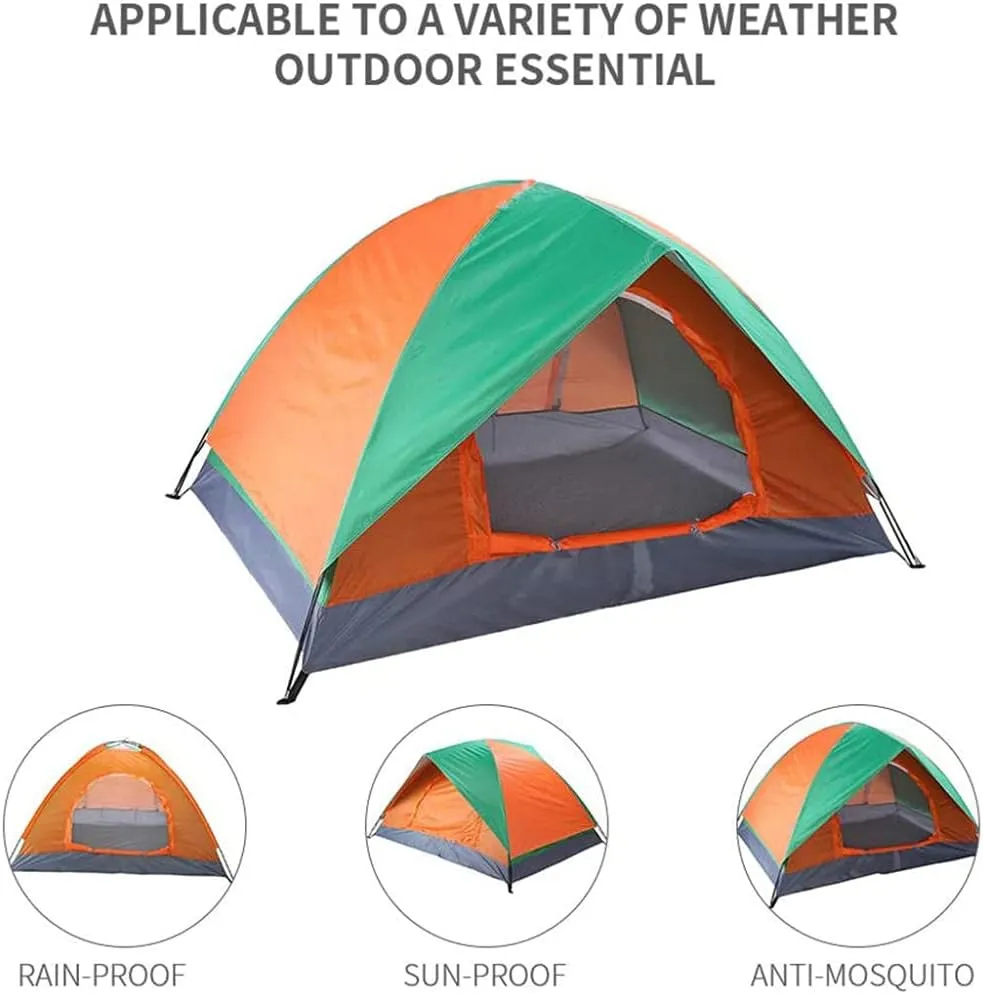 Camping Tent 2 Person, 2 Doors Ventilation Double Layer Waterproof Lightweight Backpacking Tent with Carry Bag, 3-4 Seasons, Easy Set Up, Ventilated and Suitable for Outdoor and Hiking Trips