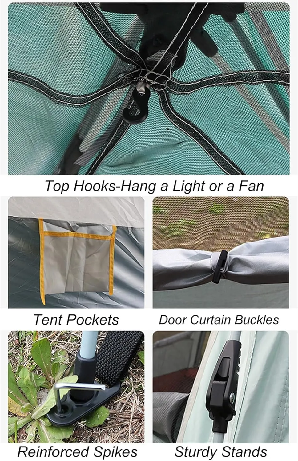 Camping Tent 3-4/5-8 Person Outdoor Folding Automatic Instant Pop Up Tent Thickened Hexagonal Tent Stormproof Rainproof Portable Family Camping Tent