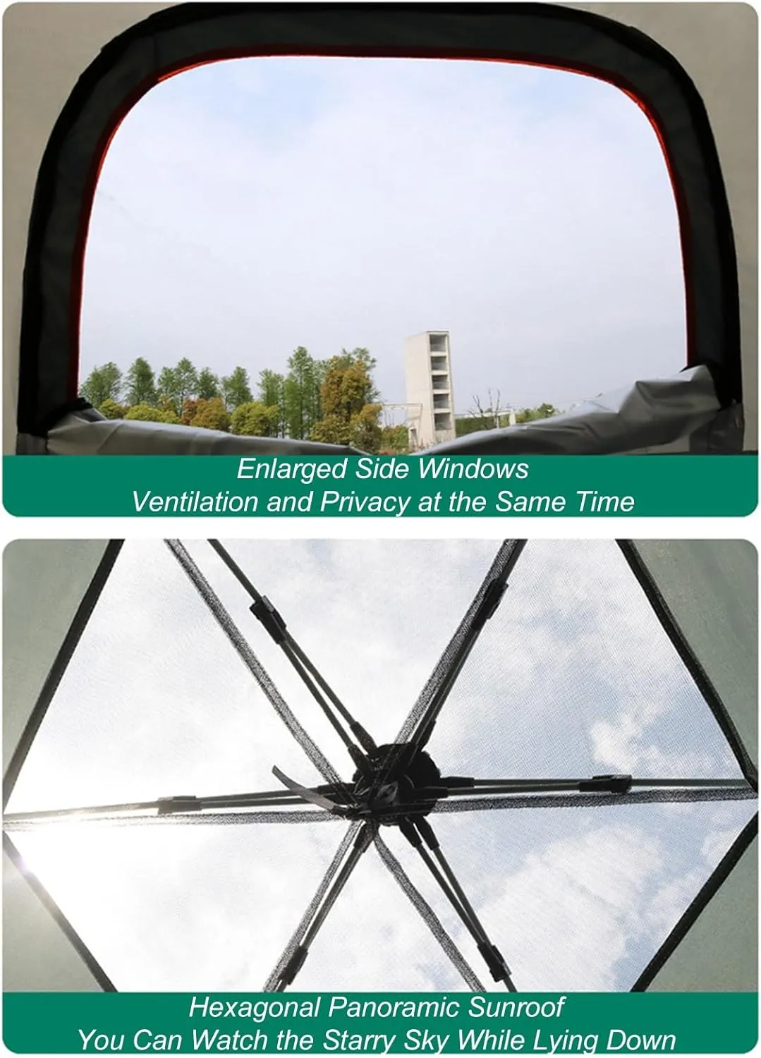 Camping Tent 3-4/5-8 Person Outdoor Folding Automatic Instant Pop Up Tent Thickened Hexagonal Tent Stormproof Rainproof Portable Family Camping Tent