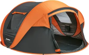 Camping Tent for 5-8 Persons with Quick Setup and Spacious Design, Water Resistant, Black and Orange