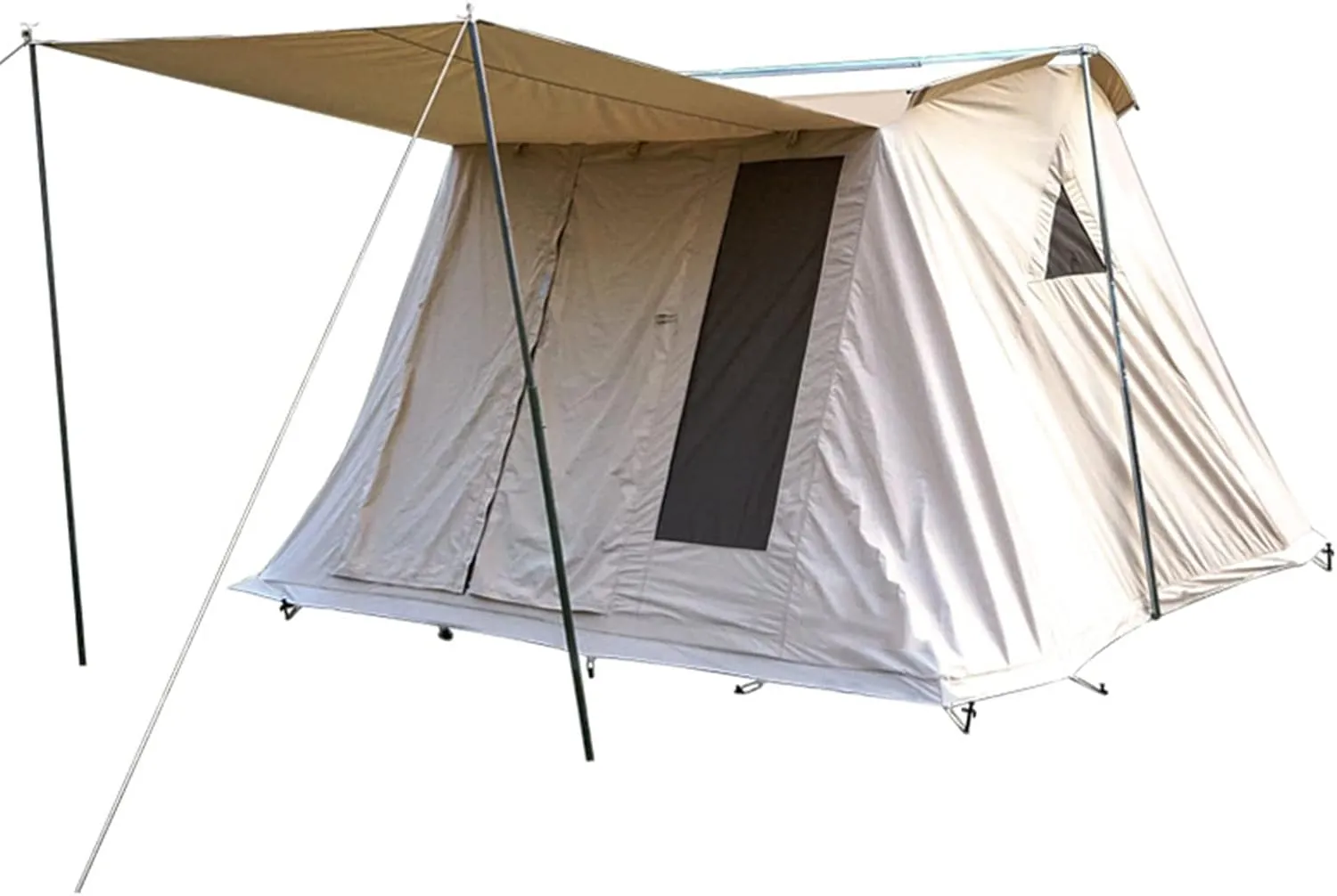 Camping Tent Outdoor Camping Spring Canvas Thickened rain-Proof Sunscreen Campsite hut Easy to Build Storage Large Space Design 300 * 240 * 200cm