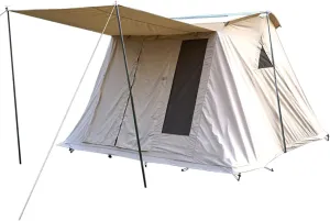Camping Tent Outdoor Camping Spring Canvas Thickened rain-Proof Sunscreen Campsite hut Easy to Build Storage Large Space Design 300 * 240 * 200cm