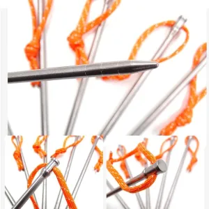 Camping Tent Stakes,8 Pcs Lightweight Camping Tent Titanium Tent Pegs Ultralight High Strength Tent Stakes Windproof Rope Nail