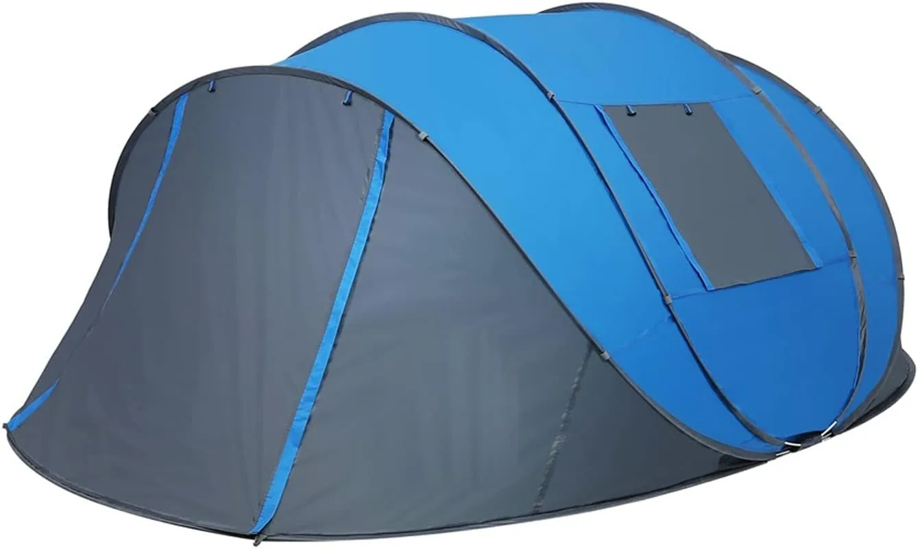 Camping Tent Throw Pop Up Tent 4-6 Person Outdoor Automatic Tents Double Layers Large Family Tent Waterproof Camping Hiking Tent
