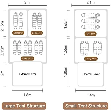 Camping Tent Waterproof Instant Tent 4-6 Person, Family Cabin Tents, 2 Rooms, Portable Instant Tents with Removable Rainfly, Automatic Tent for Campin