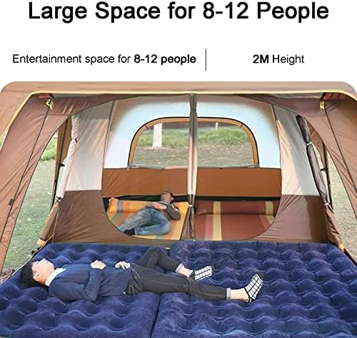 Camping Tent Waterproof Instant Tent 4-6 Person, Family Cabin Tents, 2 Rooms, Portable Instant Tents with Removable Rainfly, Automatic Tent for Campin
