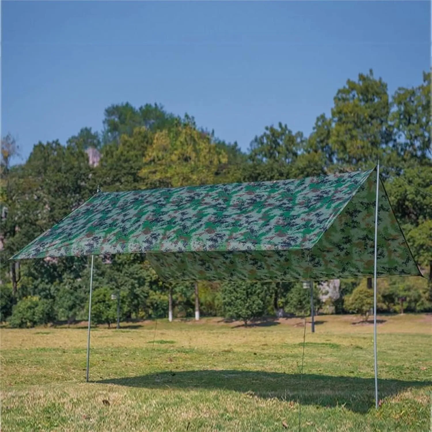 Camping Tent Waterproof Tent Tarpaulin Outdoor Camping Hammock Rainproof Garden Awning Awning Camping BBQ Tent Tarpaulin Shade (Green One Size)