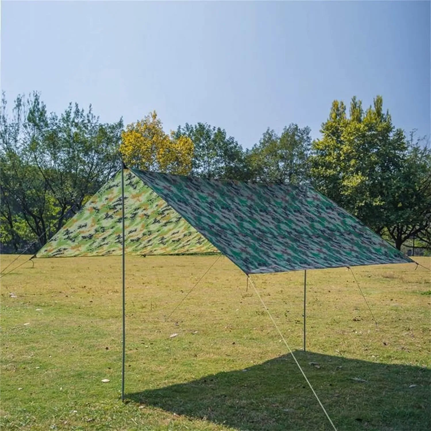 Camping Tent Waterproof Tent Tarpaulin Outdoor Camping Hammock Rainproof Garden Awning Awning Camping BBQ Tent Tarpaulin Shade (Green One Size)