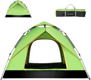 Camping Tents for 3-4 Person Waterproof, Pop Up Instant Family Tent with Windproof Ropes Anti-UV, Ultralight Blackout Lightweight Tent