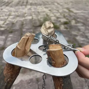 Camping Tripod Board，Turn Branches into Campfire Tripod ，Stainless Steel Campfire Support Plate with Adjustable Chain，for Hanging Cookware,Portable Camping Gear (Plus)