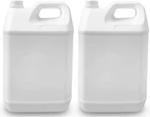Camping Water Carrier 2 Pack Multifunction Universal F-Style Water Jug Container Plastic with Cap Handle, Reusable Thicken BPA-Free Containers Leak Proof Translucent for Residential C(Size:5L-White)