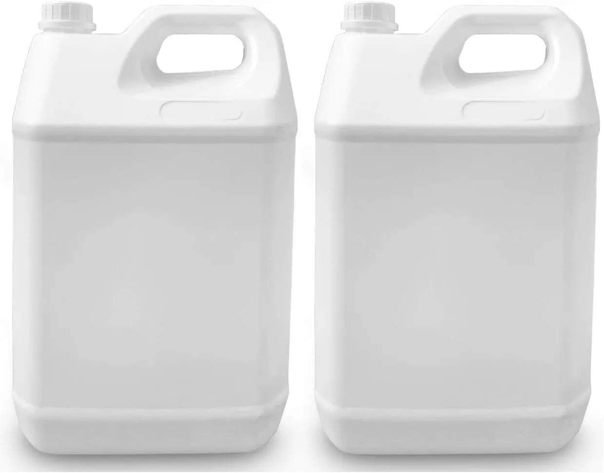 Camping Water Carrier 2 Pack Multifunction Universal F-Style Water Jug Container Plastic with Cap Handle, Reusable Thicken BPA-Free Containers Leak Proof Translucent for Residential C(Size:5L-White)