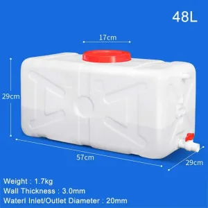 Camping Water Carrier Premium BPA Free Water Container With Spigot,White Food Grade Plastic Water Storage Containers, Large Capacity Water Storage Tank,Perfect For Outdoors Camping Hiking Em(Size:48L)