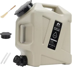 Camping Water Container - 3.2 Gallan Water Jug with Spigot | Portable Water Tank for Outdoor Hiking Picnic Supplies-Grey