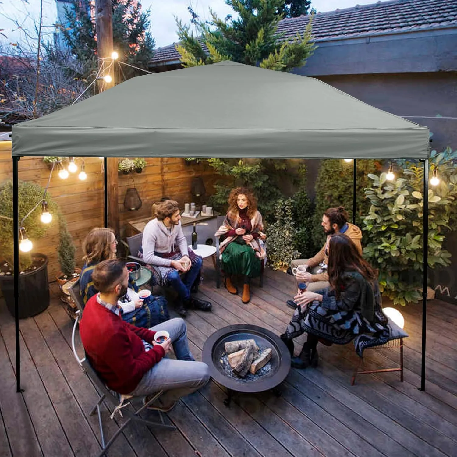 Canopy Replacement Top,10x10ft Pop Up Canopy Tent Cover for Outdoor Garden Patio Pavilion Gray (1pc Top Cloth Only)