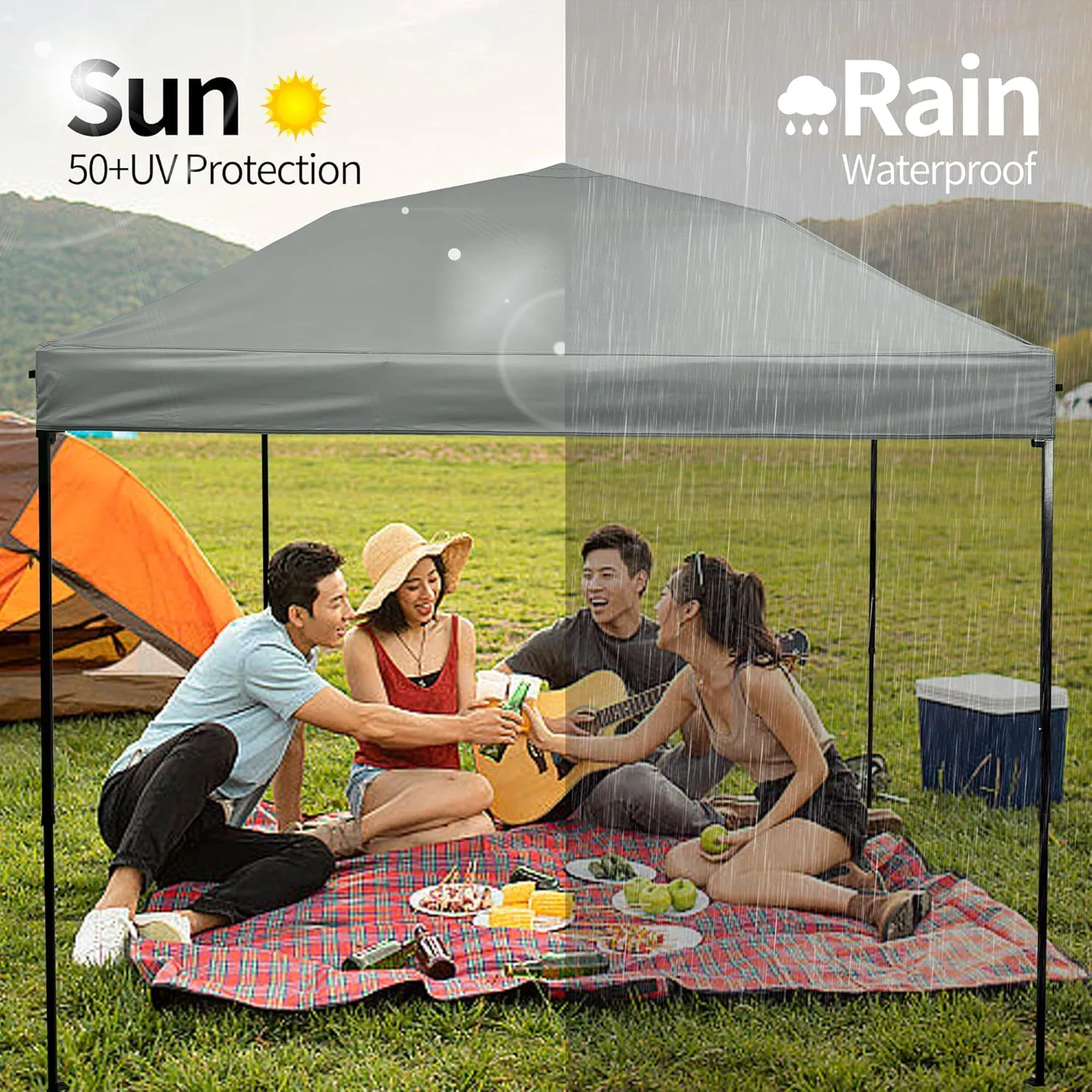 Canopy Replacement Top,10x10ft Pop Up Canopy Tent Cover for Outdoor Garden Patio Pavilion Gray (1pc Top Cloth Only)