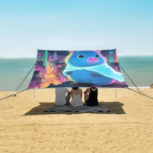 Capybara Bright in Colour Beach Camping Tent Sun Shelter for Whole Family, Beach Shade Canopy with UPF50  UV Protection,Easy Set Up and Carry,Outdoor Shade for Trips, Fishing, Backyard Fun Picn