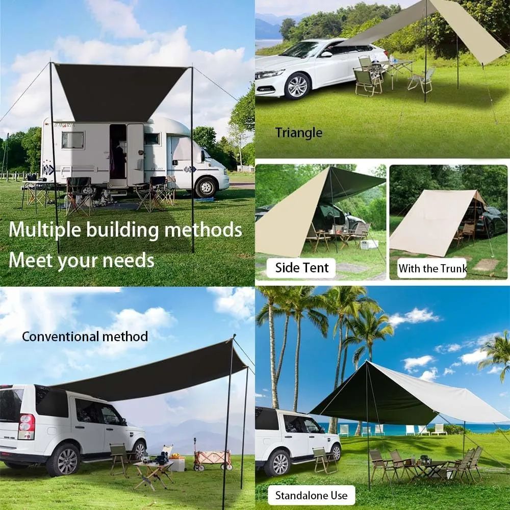 Car Awning Canopy for Tesla Model Y 7 Seater 2020 2021 2022 2023 2024,Waterproof Protects from Rain Sun Auto Side Tent Four Season Camping Outdoor Activities Products,1-A