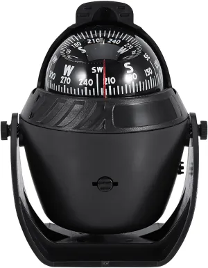 Car Compass, Night Vision Electronic Digital Compass LED Light Pivoting Compass Navigation Electronic Compass Black Adjustable Ball Night Vision Compass