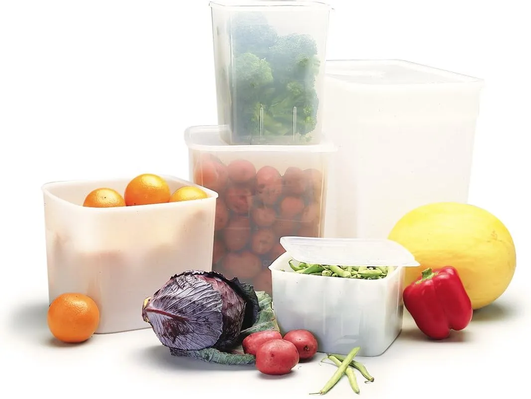 Carlisle FoodService Products Storplus Rectangular Food Storage Container with Stackable Design for Kitchens, Restaurants, Catering, Plastic, 18 Quarts, White