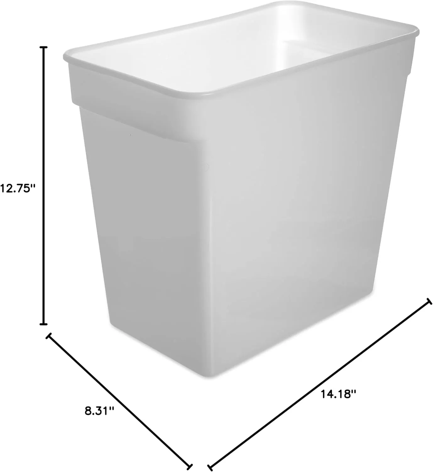 Carlisle FoodService Products Storplus Rectangular Food Storage Container with Stackable Design for Kitchens, Restaurants, Catering, Plastic, 18 Quarts, White