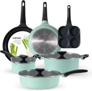 CAROTE Pots and Pans Set,Nonstick Cookware set, Induction Cookware, Non Stick Kitchen Cooking Set, with Frying Pans Set,Egg Pan
