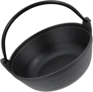 Cast Iron Cauldron Pot Portable Non-stick Saucepan for Outdoor Camping Picnic Deep Skillet Temperature Resistance for Cooking Without Excess Oil
