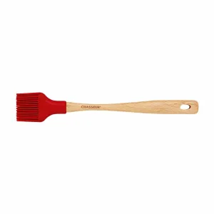 Chasseur Silicone Heads Basting Brush with Beechwood Handle – Red