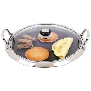 Chefs Secret Stainless Steel Round Non-Stick Griddle KTGRID2G Free Shipping